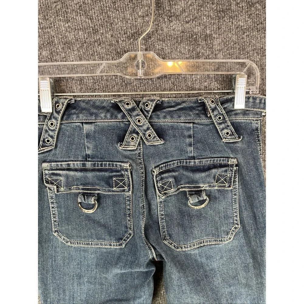 NWT Tripp NYC DS4966 Low Rise Grommet Zipper Punk Goth Denim Jeans Indigo - Picture 10 of 15
